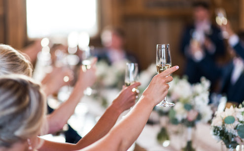 people toasting at wedding