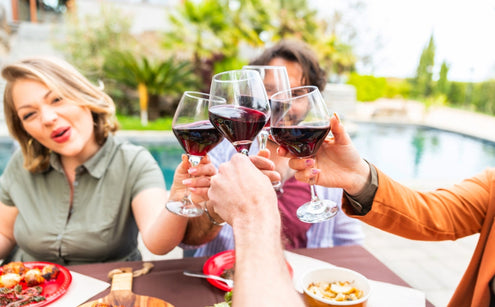 people enjoying wine