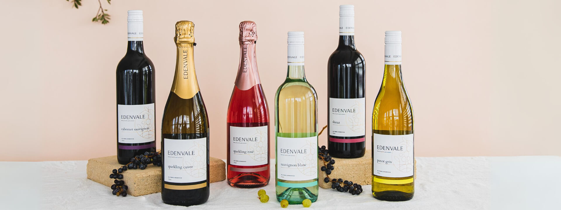A selection of non -alcoholic Edenvale wines