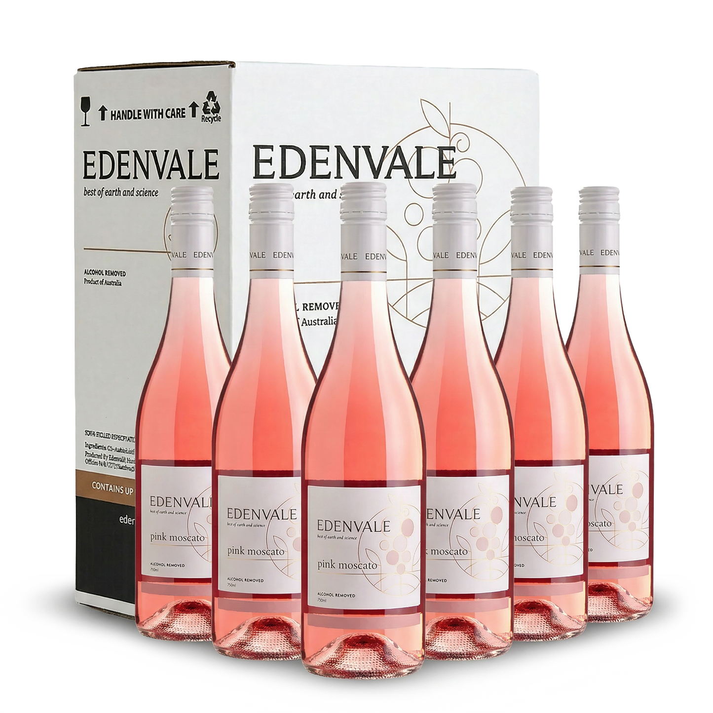 Edenvale Classic Collection Pink Moscato 6-pack with carton — alcohol removed wine bulk buy