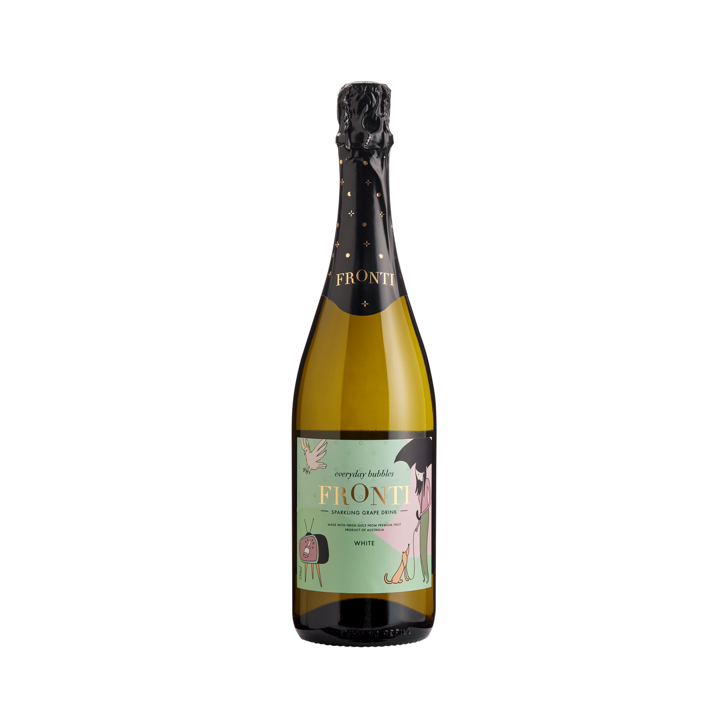 Fronti White everyday bubbles sparkling grape drink 750ml bottle — non-alcoholic