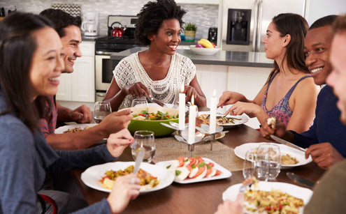 Friends at a dinner party