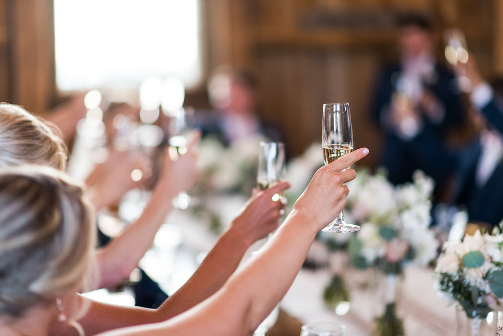 people toasting at wedding