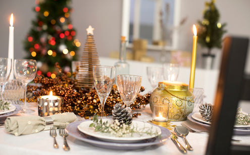 Christmas table set up