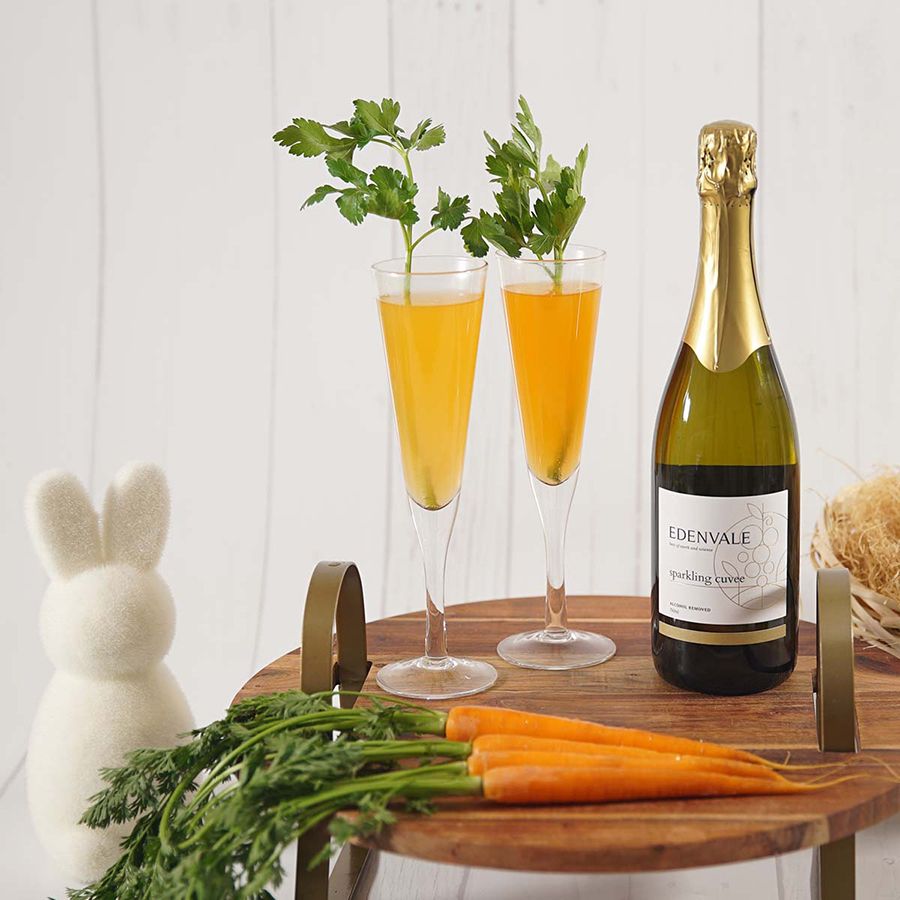 Edenvale easter-carrot-mimosa made with alcohol removed sparkling cuvee