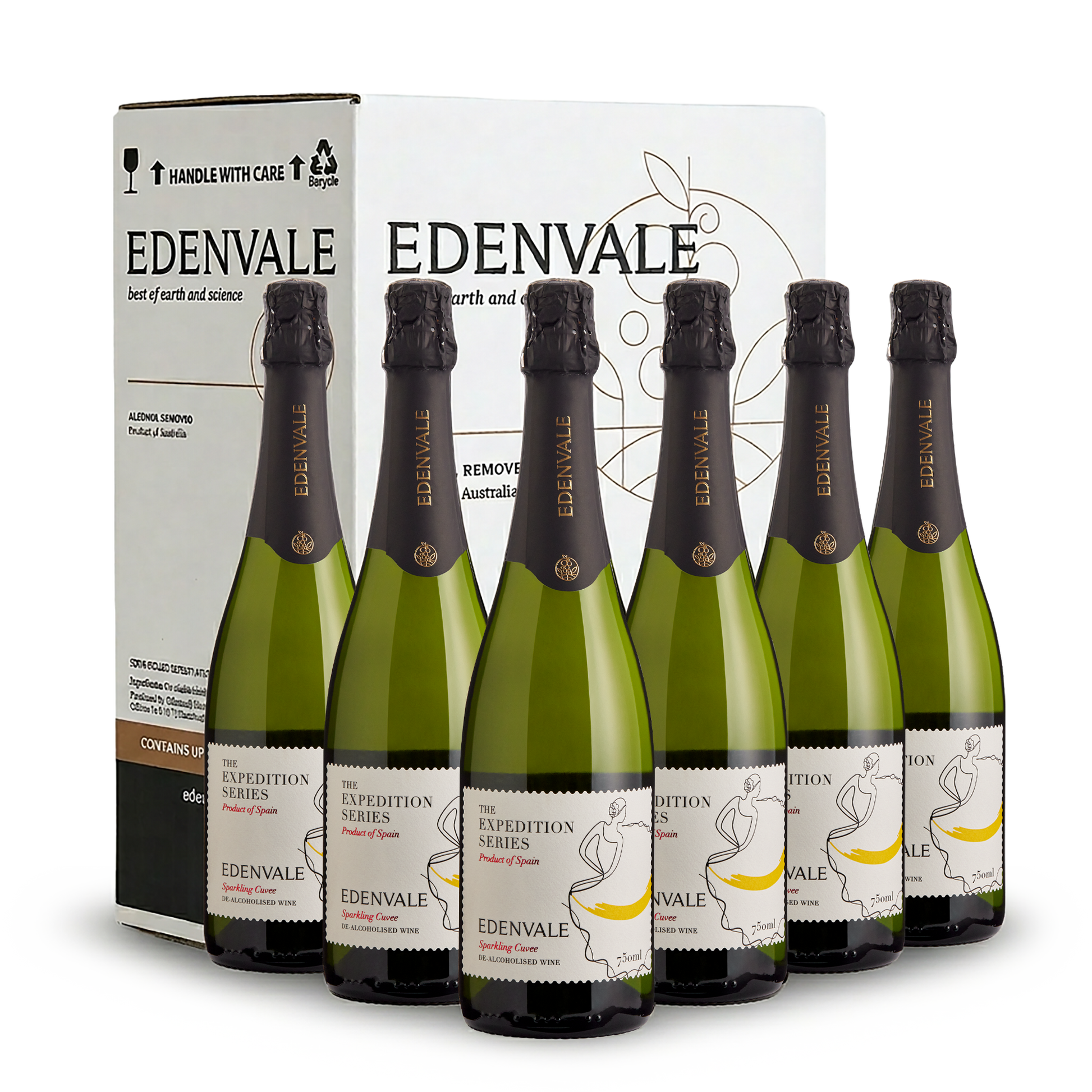 Edenvale Expedition Series Sparkling Cuvée 6-pack with carton — de-alcoholised sparkling wine from Spain