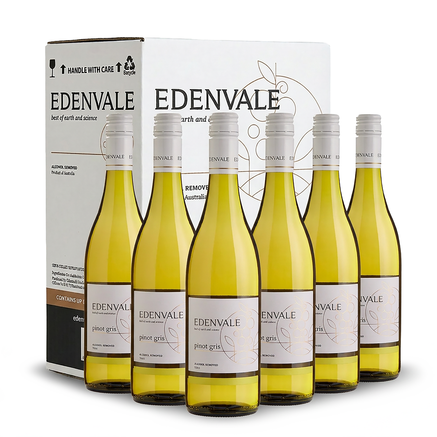 Edenvale Pinot Gris 6-pack with carton — alcohol removed wine bulk buy