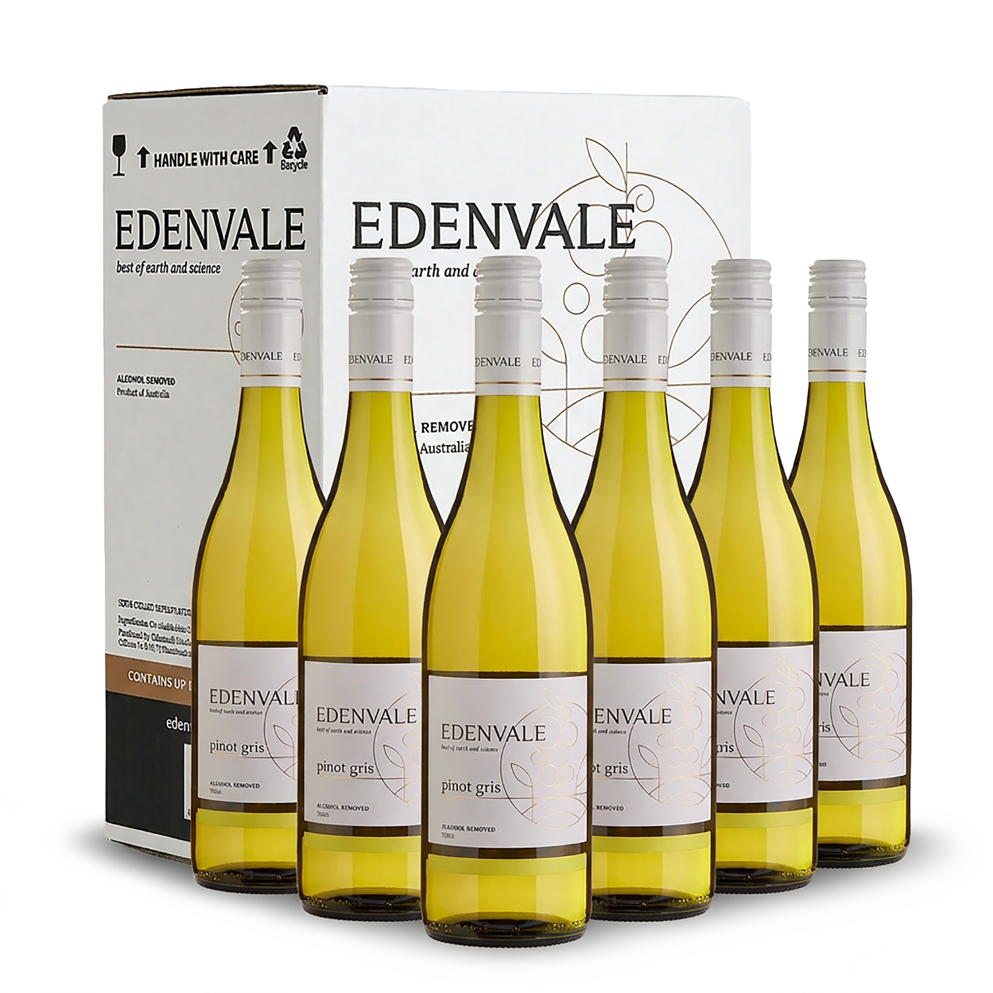 Edenvale Pinot Gris 6-pack with carton — alcohol removed wine bulk buy