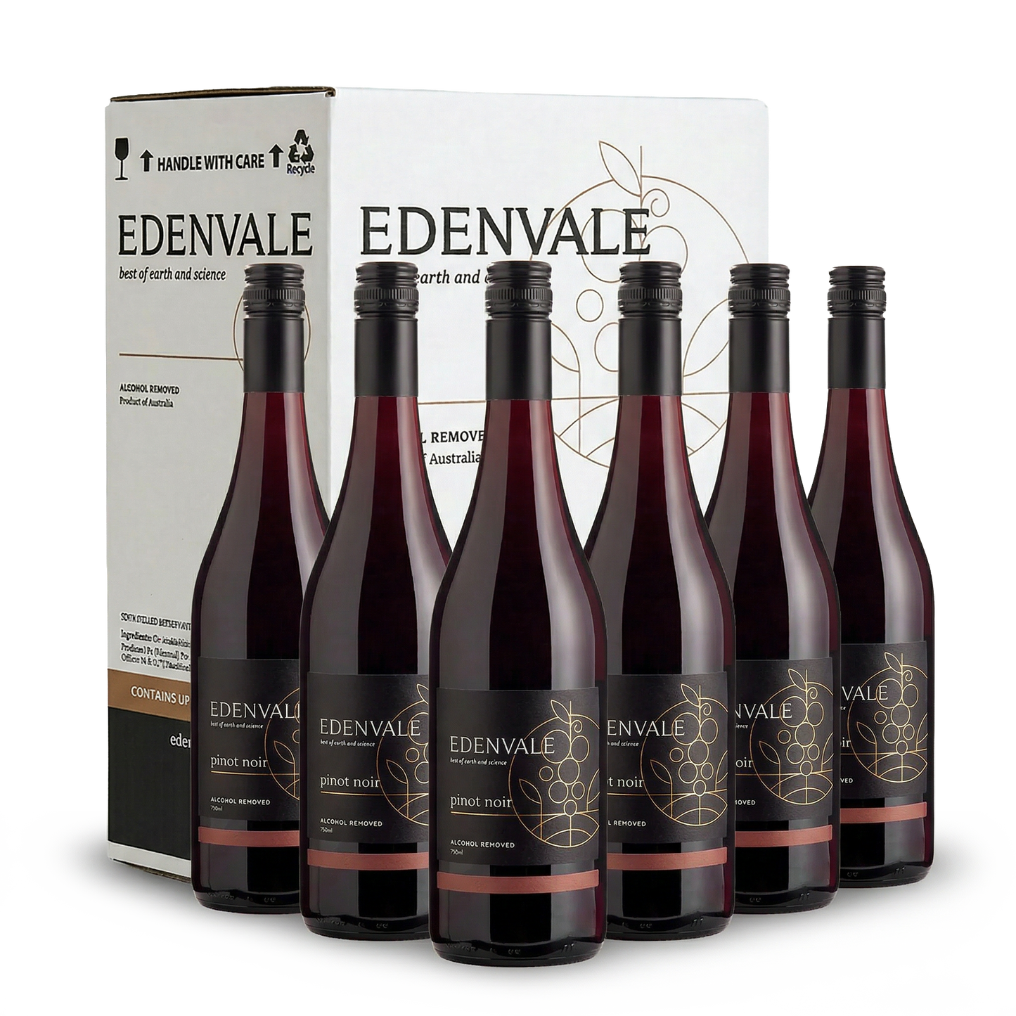 Edenvale Premium Reserve Pinot Noir 6-pack with carton — alcohol removed wine bulk buy