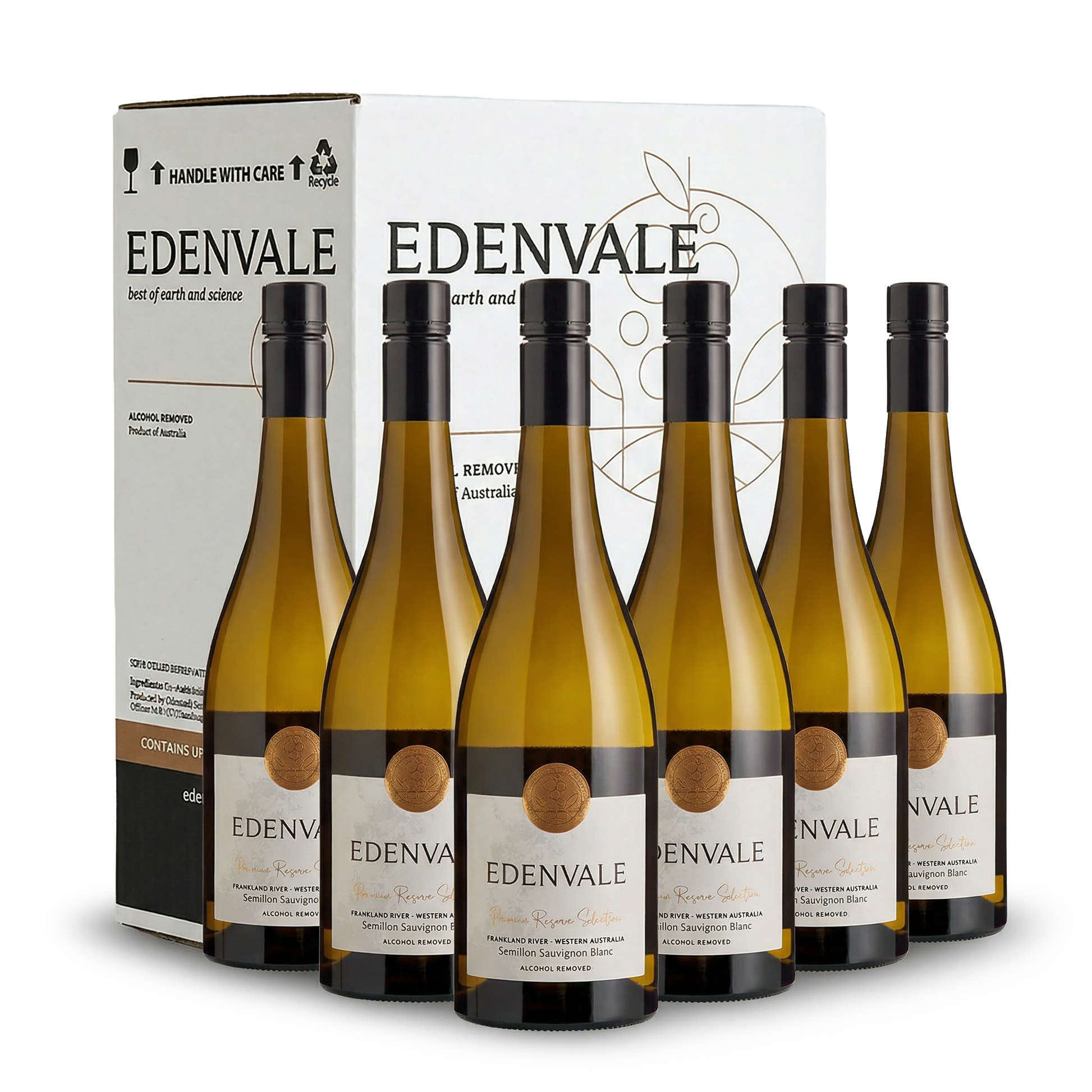 Edenvale Premium Reserve Selection Semillon Sauvignon Blanc 6-pack with carton — alcohol removed wine
