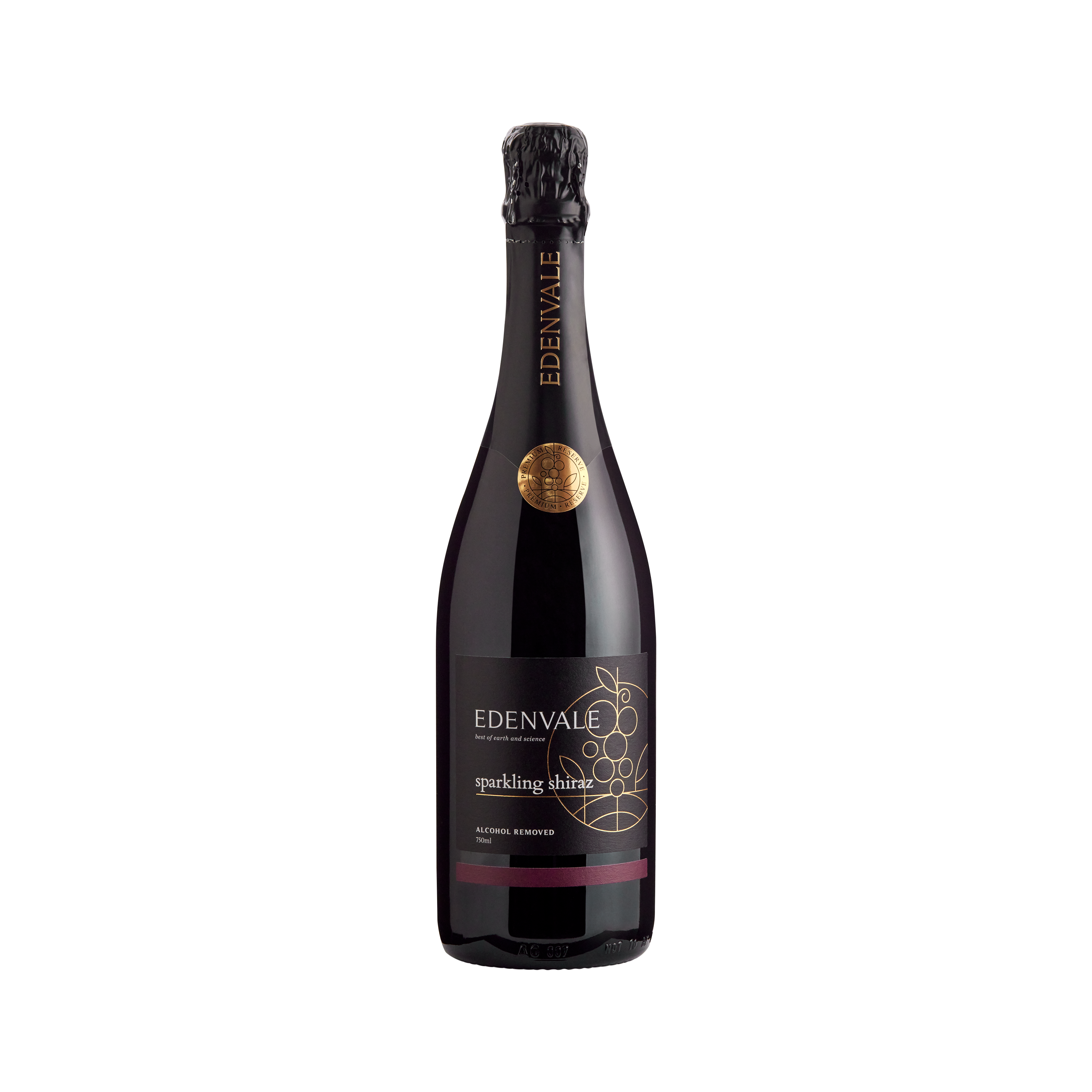 Edenvale Premium Reserve Sparkling Shiraz 750ml bottle — alcohol removed sparkling wine