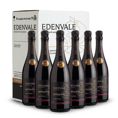 Edenvale Premium Reserve Sparkling Shiraz 6-pack with carton — alcohol removed sparkling wine bulk buy