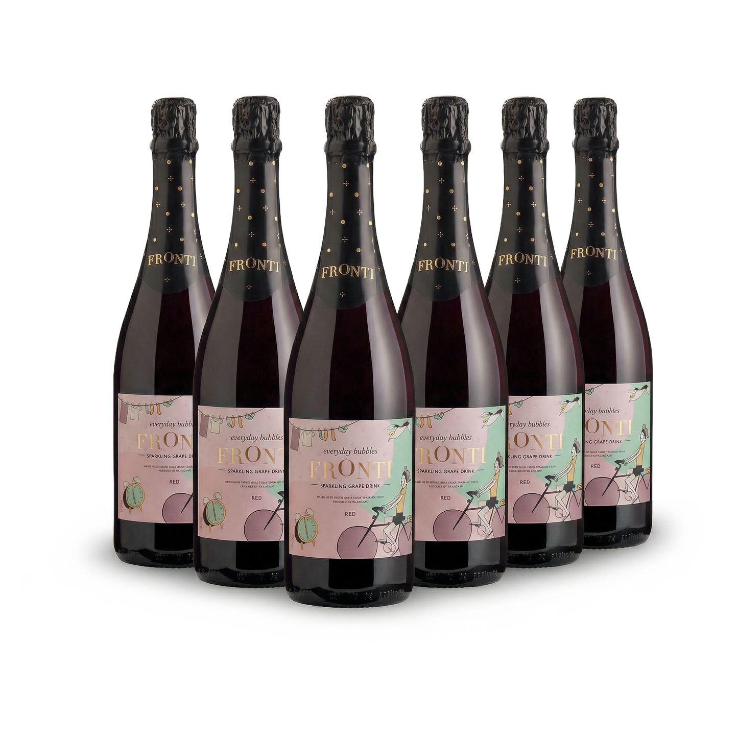 Fronti Red sparkling grape drink 6-pack — non-alcoholic everyday bubbles bulk buy